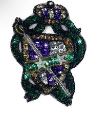 Load image into Gallery viewer, Choice of Size Crest with Multi-Colored Sequins and Beads