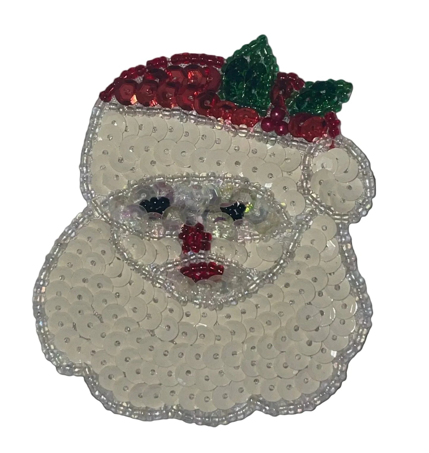 Santa with Beard and Hat Red and White, 3" x 2.5"