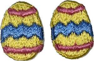 Egg Pair Embroidered Iron-On 1" x 3/4"