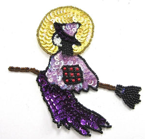 Witch for Halloween, Sequin Beaded 5" x 5"