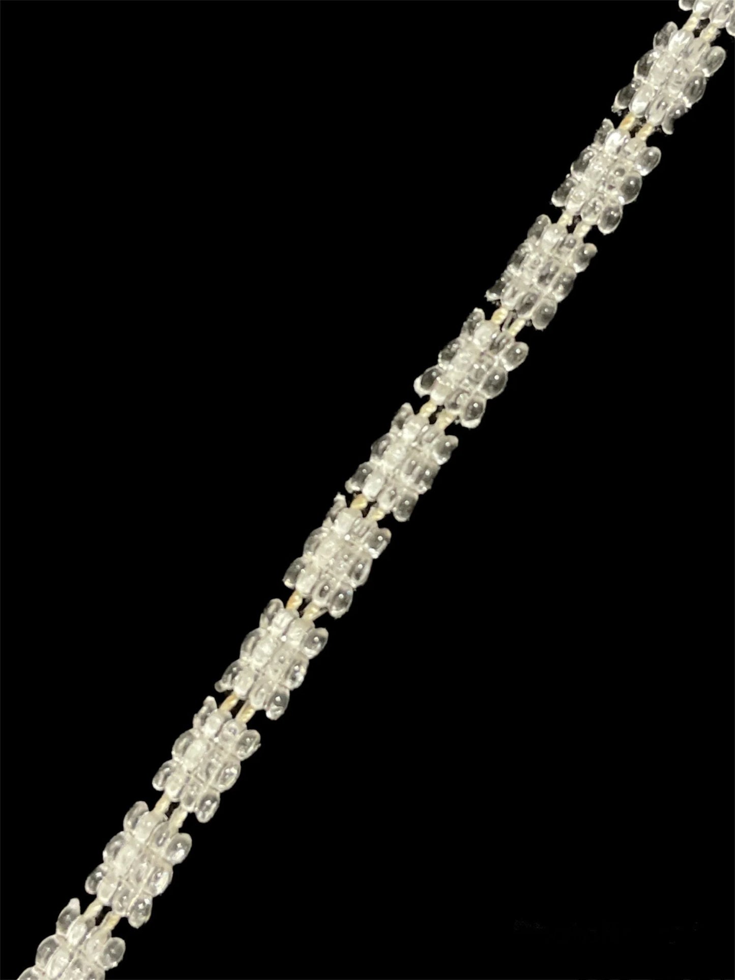 Trim by the Yard with Three Rows Clear Beads 1.5"