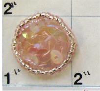 Dot with Iridescent Pink Sequins and Pink Beads 1"