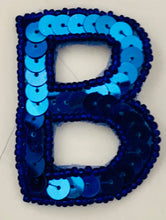 Load image into Gallery viewer, 2&quot; Blue Sequin with Bead Letters CHOICE OF LETTER!