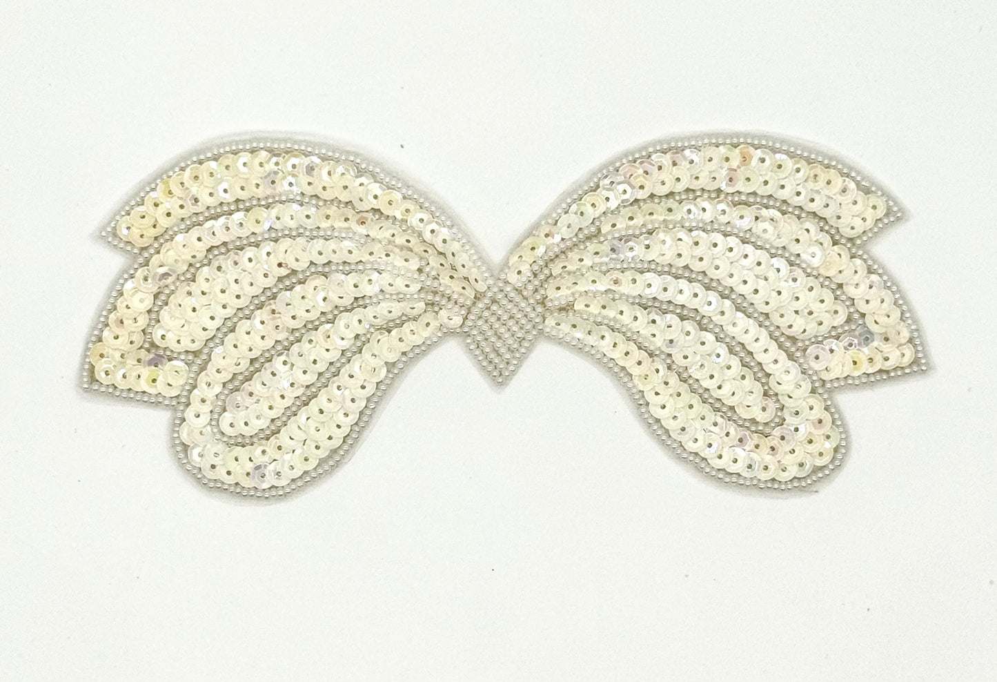 Bow with your Choice of Gold or Ivory Iridescent Sequins and Beads 6" x 2.75"