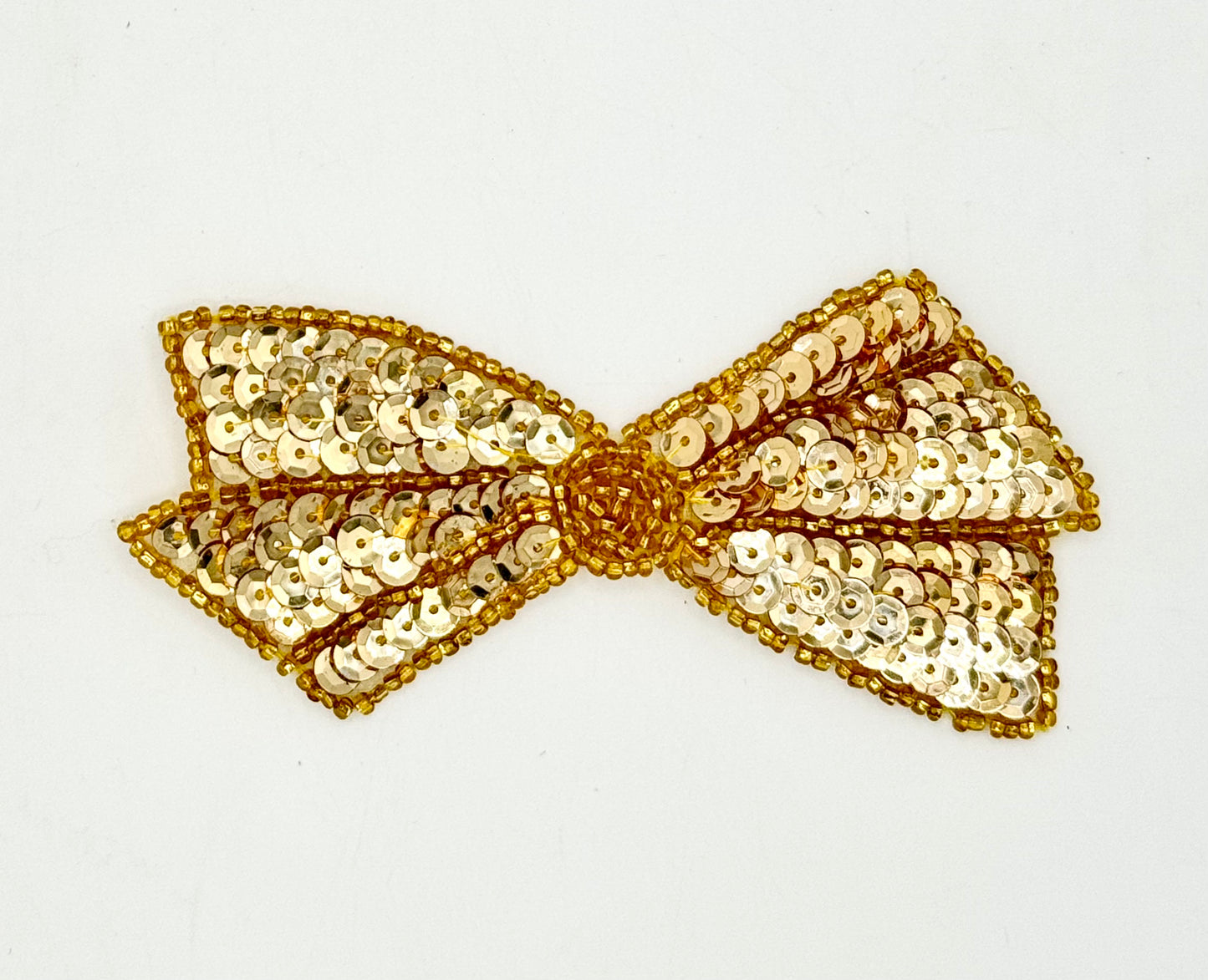 Bow with Gold Sequins and Beads 4” x 2”