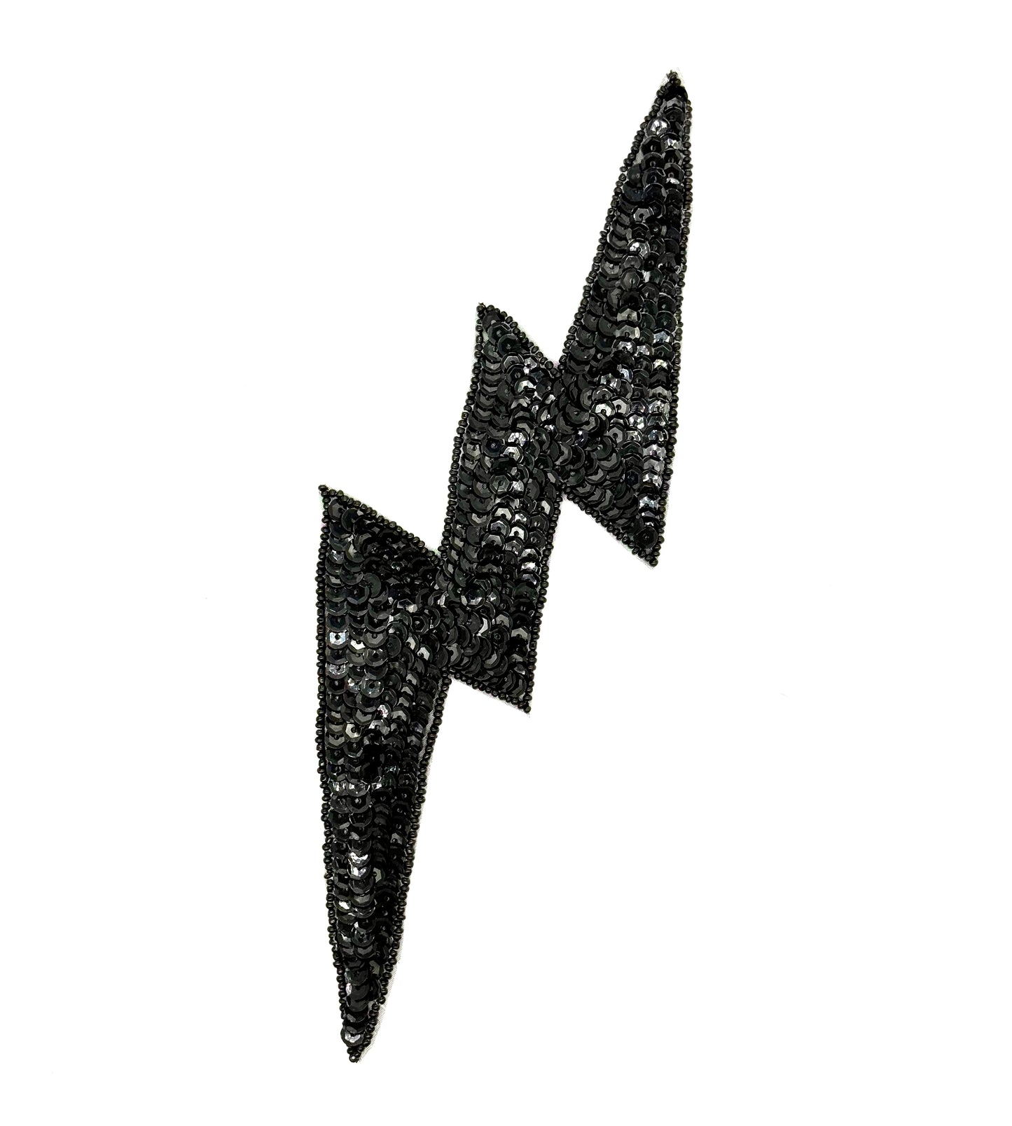 Aplicación de rayo - Lentejuelas/Cuentas negras 30,48 cm x 10,16 cm