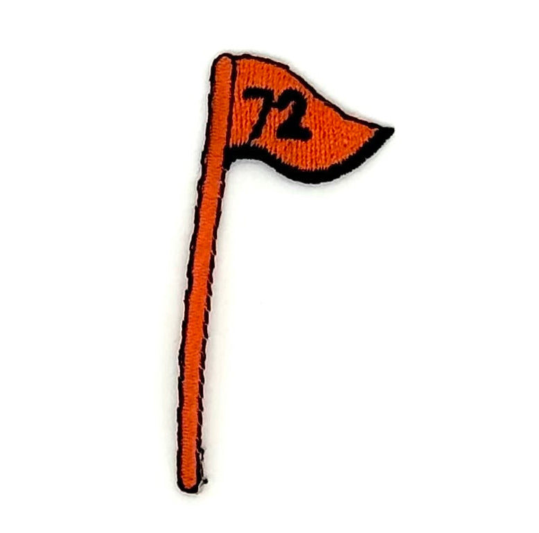 Banderín de golf naranja y negro 9 por $2.00, 2.5" x 1"