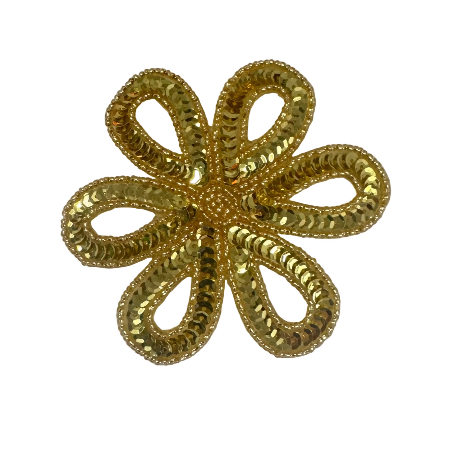Flor a elegir de dos colores de lentejuelas y abalorios de 3.5 pulgadas