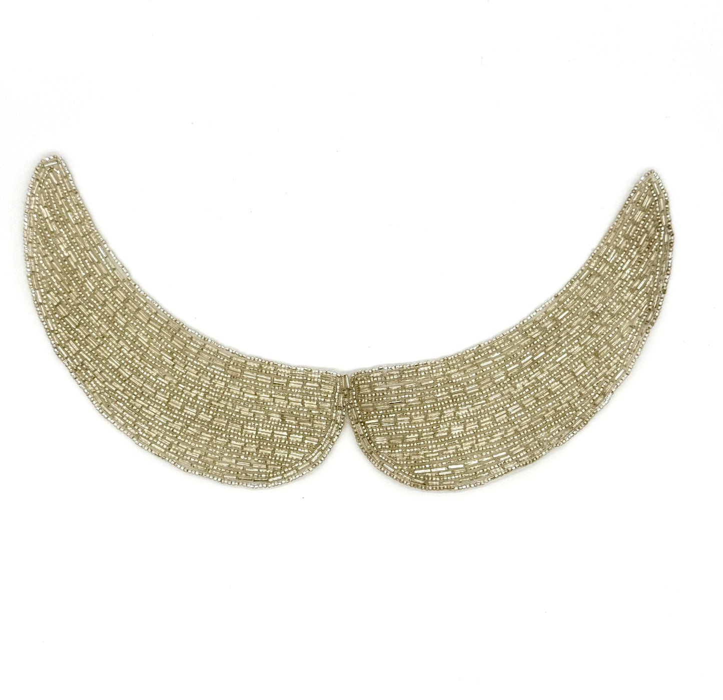 Designer Motif Silver Beaded Collar 11.5"x 5.5"