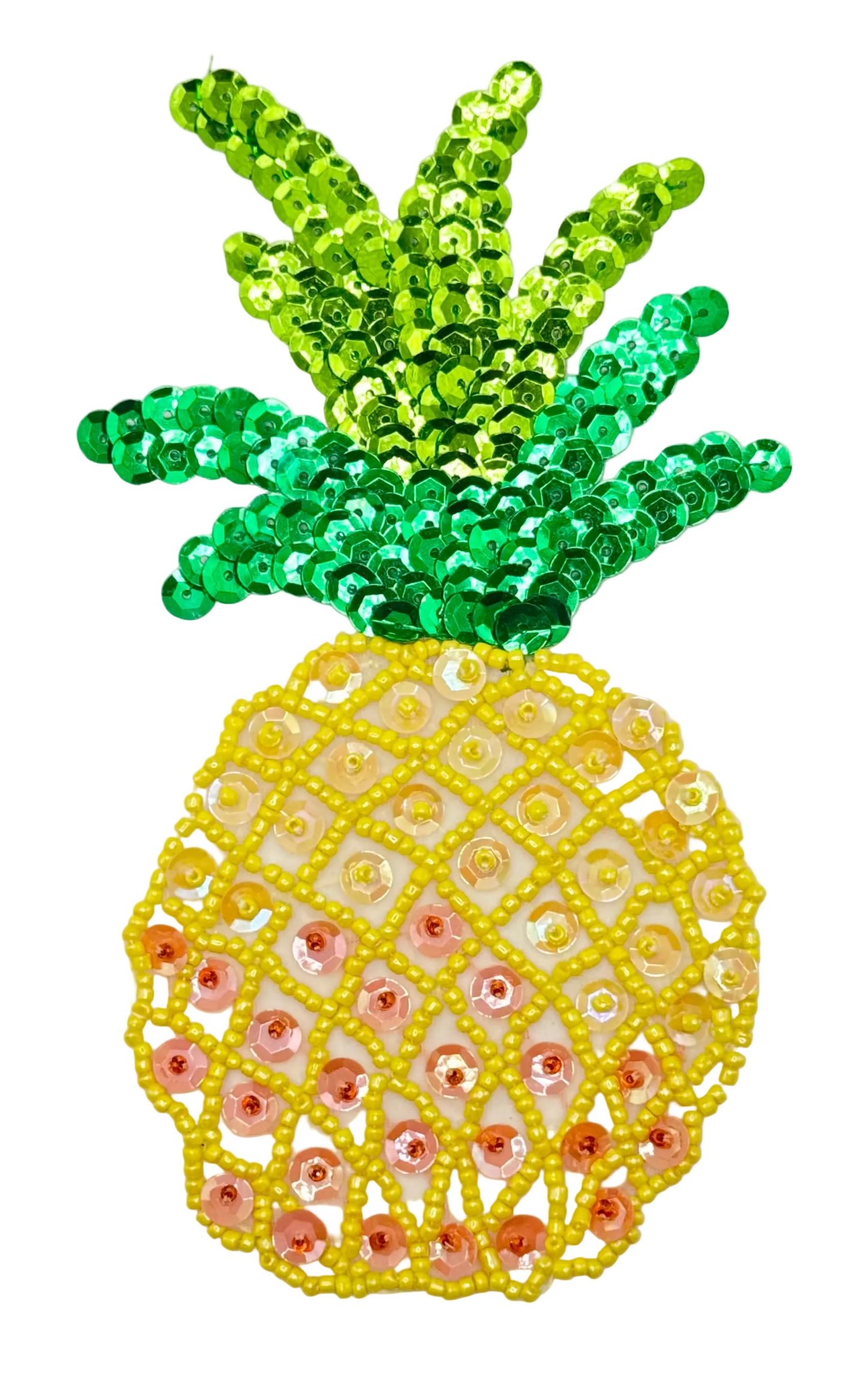 Pineapple Appliqué - Multicolored Sequins - Glass Beads - Chair of two Sizes