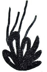 Designer Motif Pair with Black Beads 8" x 3.5"