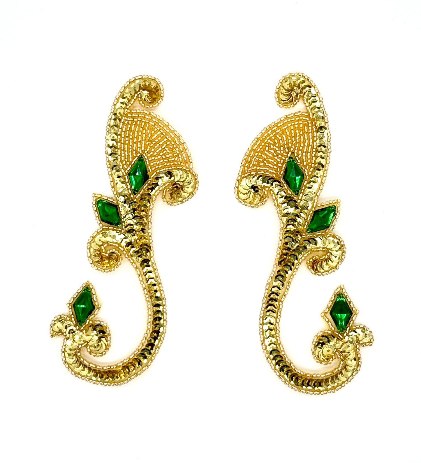 Designer Motif Pair, Choice of color - Gold/Red Gold or Gold 6" x 2.5"