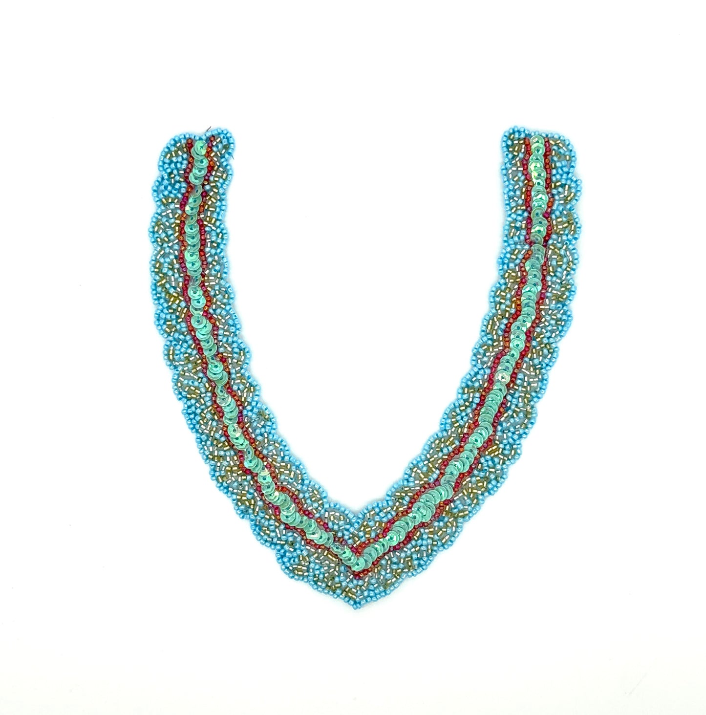 Collar con cuentas completas, colores del sudoeste, 17.78 cm x 16.51 cm