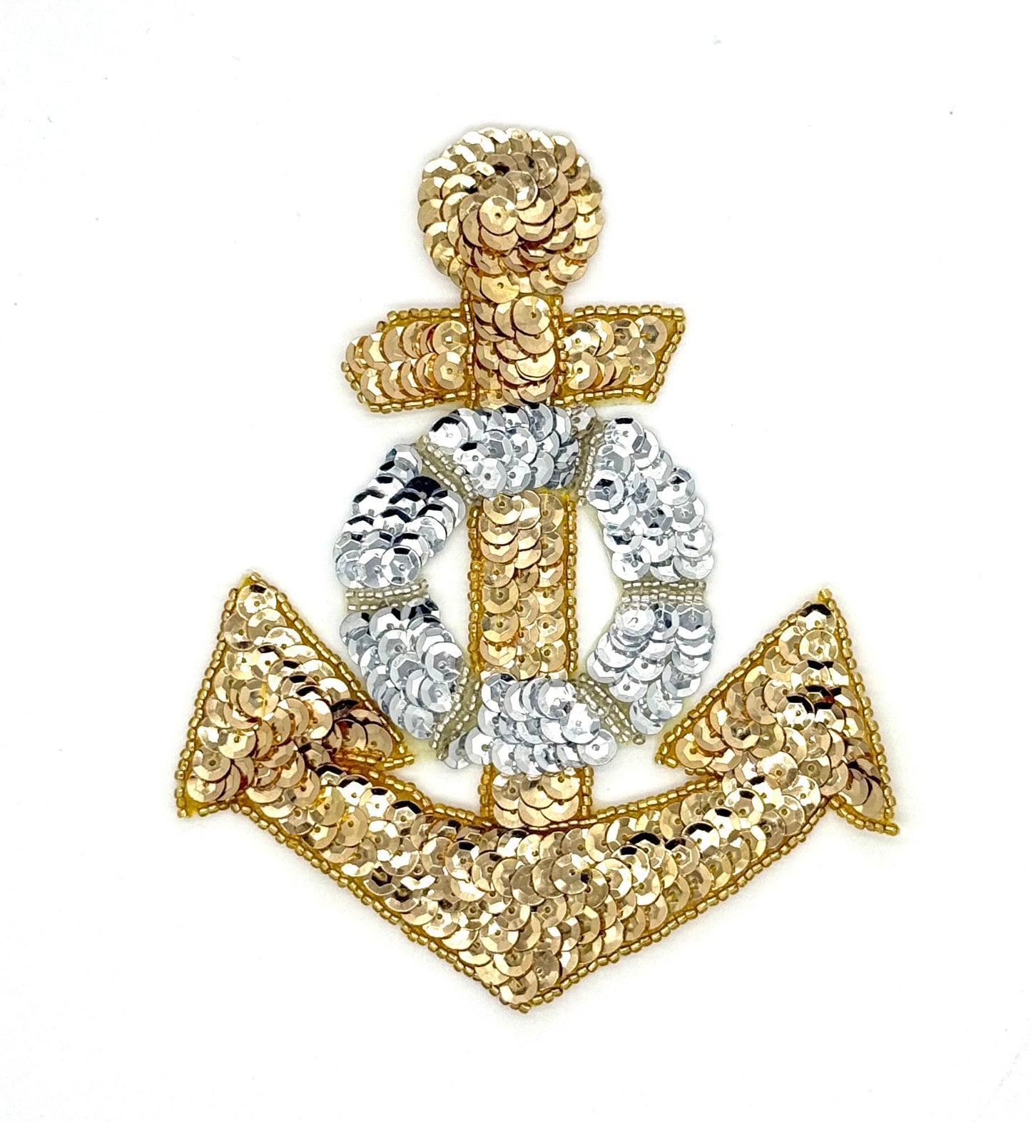 Anchor - Gold/Silver Sequins/Beads 5.5" x 4.5"