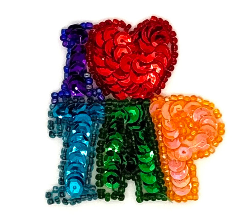 "I Love Tap" Lentejuelas y Cuentas Multicolor 5 x 5 cm
