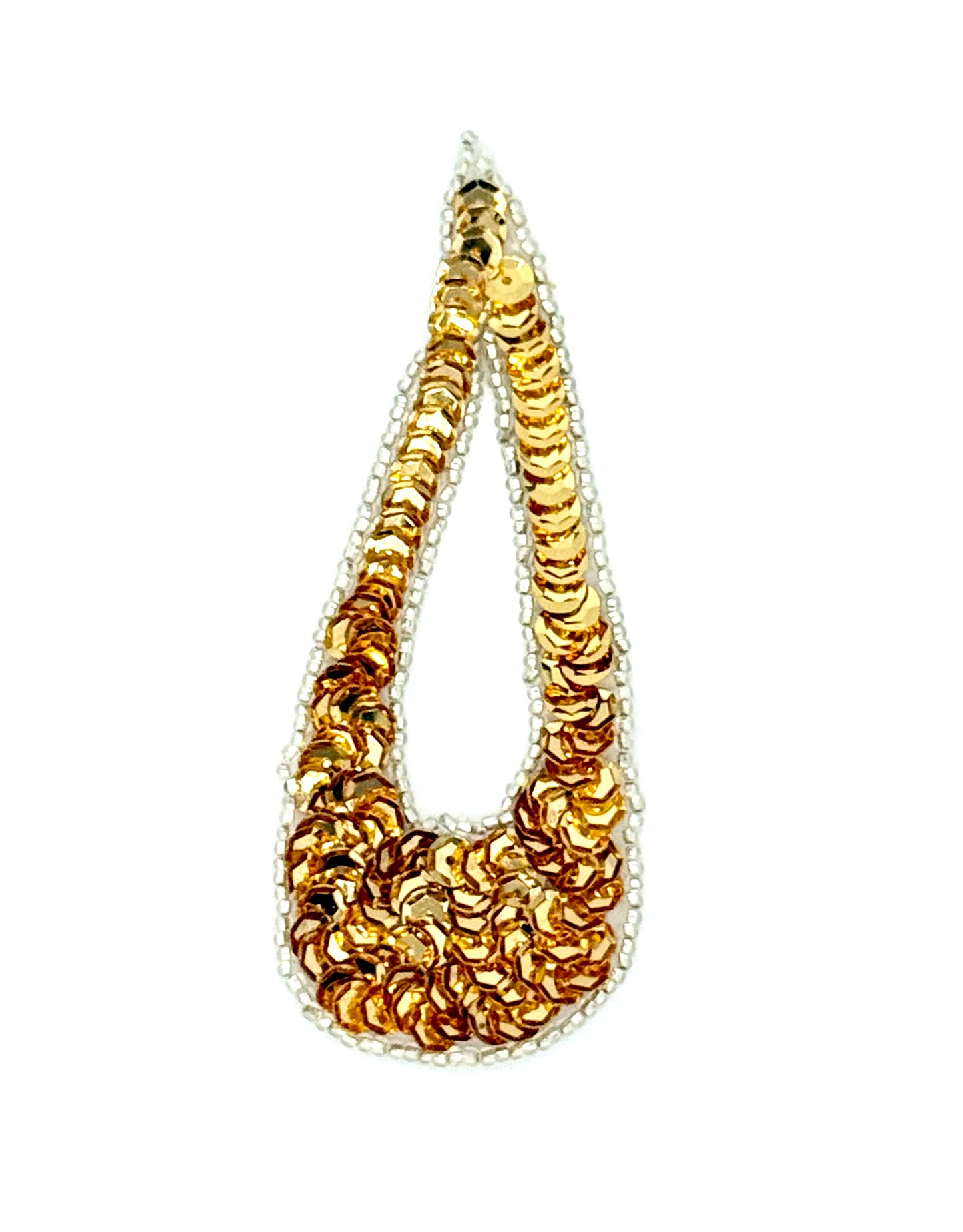 Sequin Teardrop applique on a white background