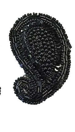 Paisley con cuentas Par o Individual 3" x 2"