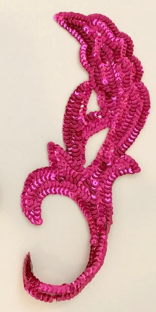 Motivo de diseñador con lentejuelas fucsia de 22,86 cm x 10,16 cm