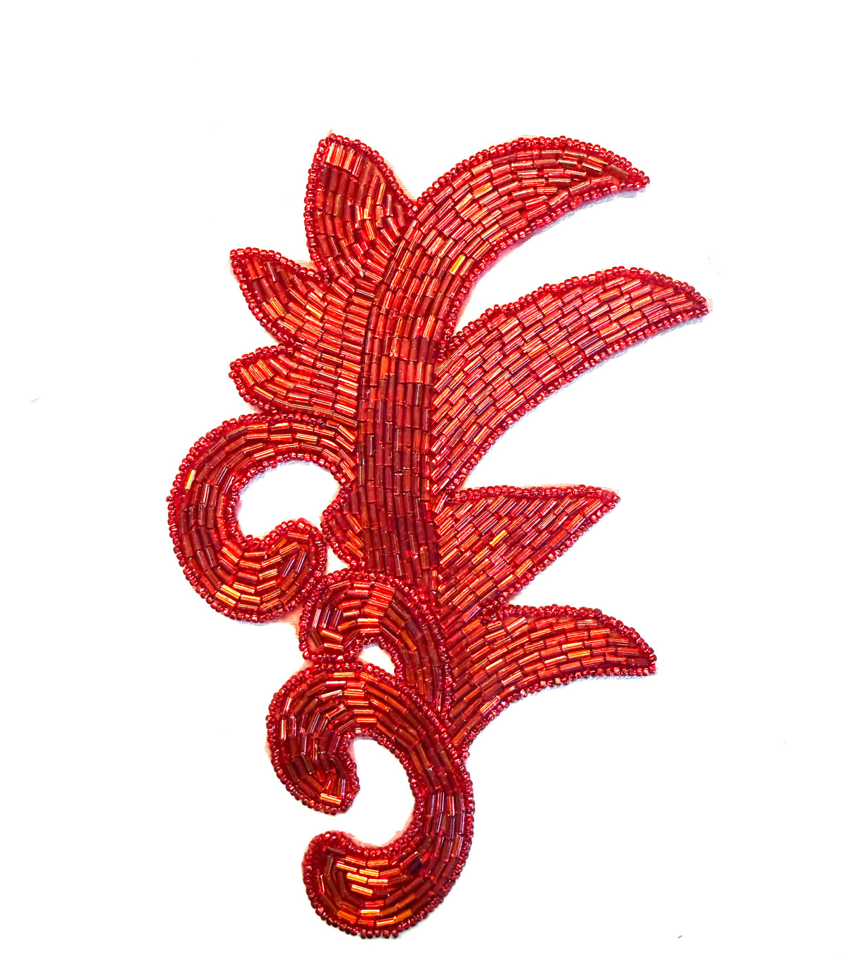 Par de Hojas con Cuentas Rojas 7" x 4.5"