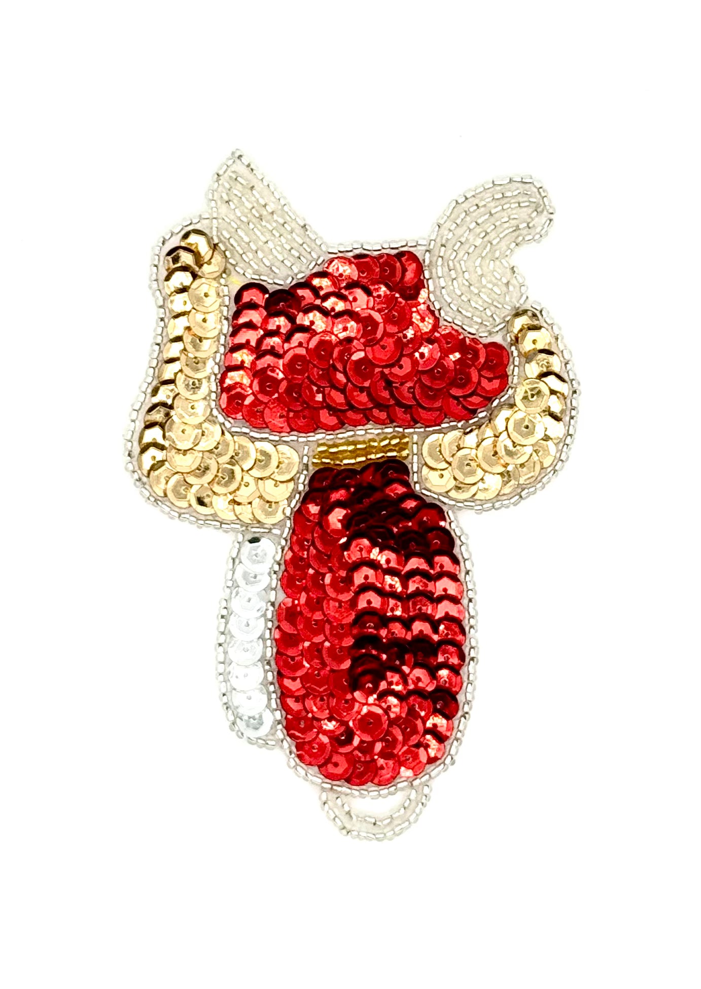 Western Horse Saddle Red and Gold 4.75” x 3"