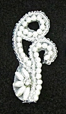 Motivo de diseñador, combinado con perlas y diamantes de imitación, 5 cm