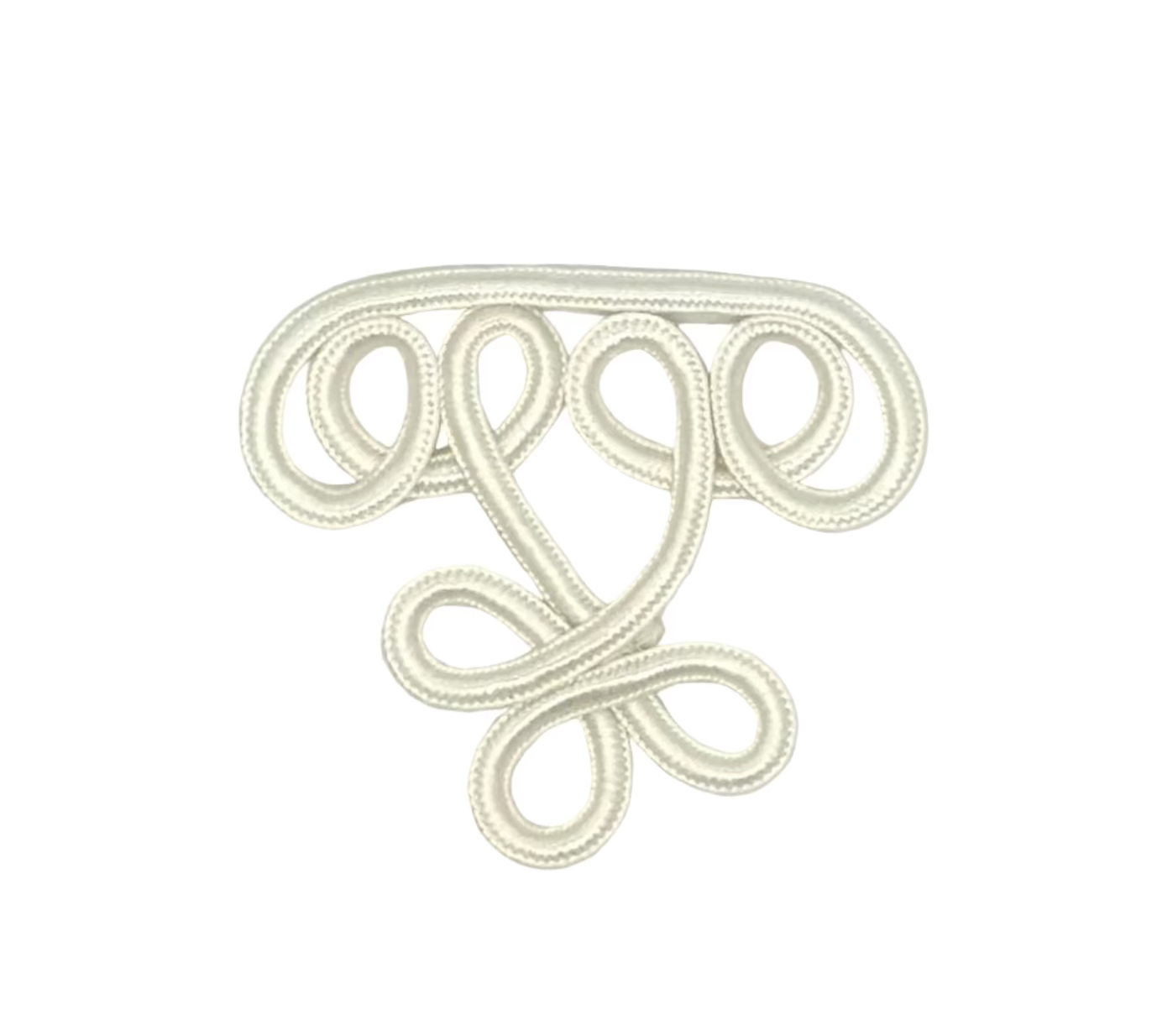 Frog Closure - Passementerie - White 3" X 2.5"