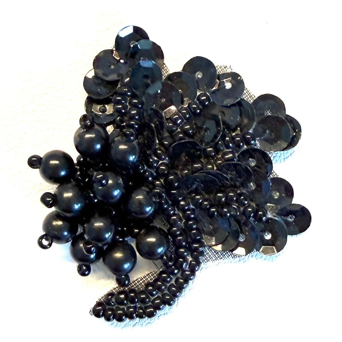 Par de flores para charreteras negras de 1.5" x 2"