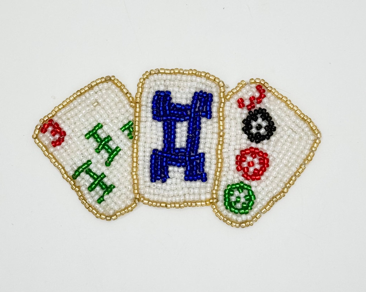 Chinese Playing Cards with Multi-Colored Beads 2" x 4"