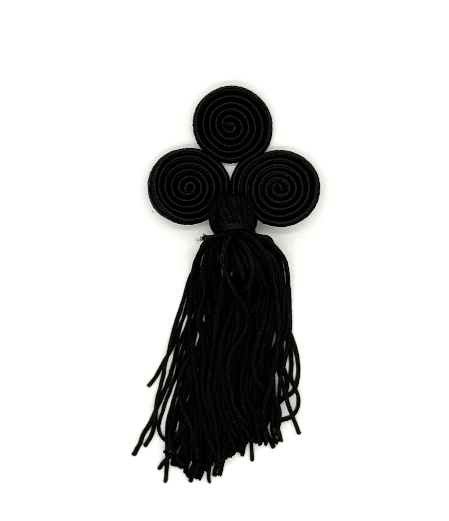 Borla de pasamanería - Negro 5.5”x 2.5”