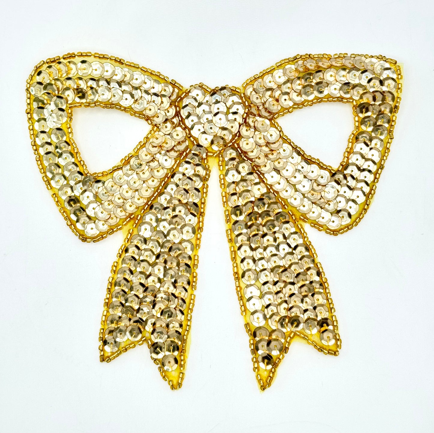 Bow with Gold Sequins and Beads 5" x 6"