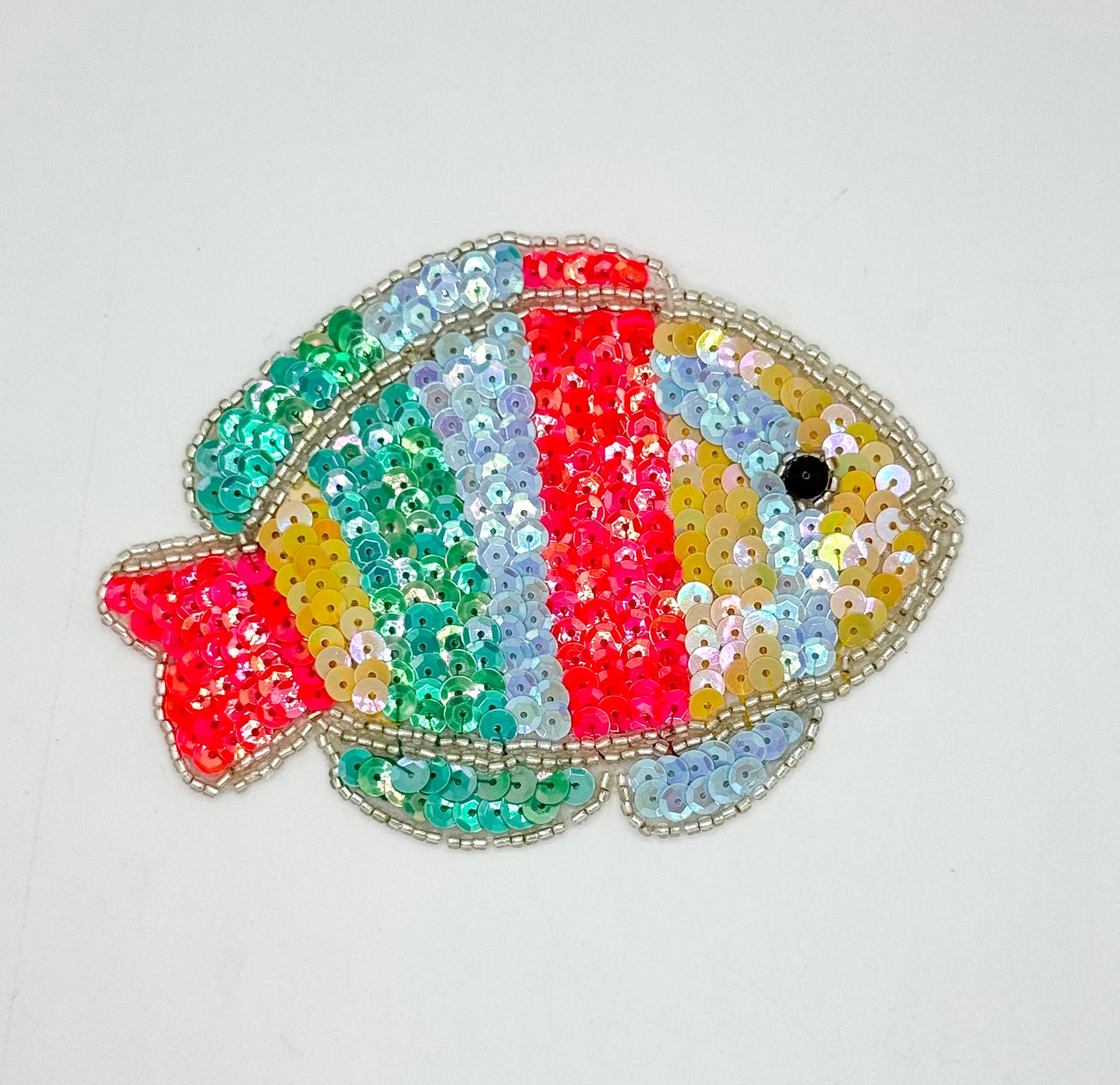 Fish with MultiColored Sequins and Beads 4.75” x 3.5”