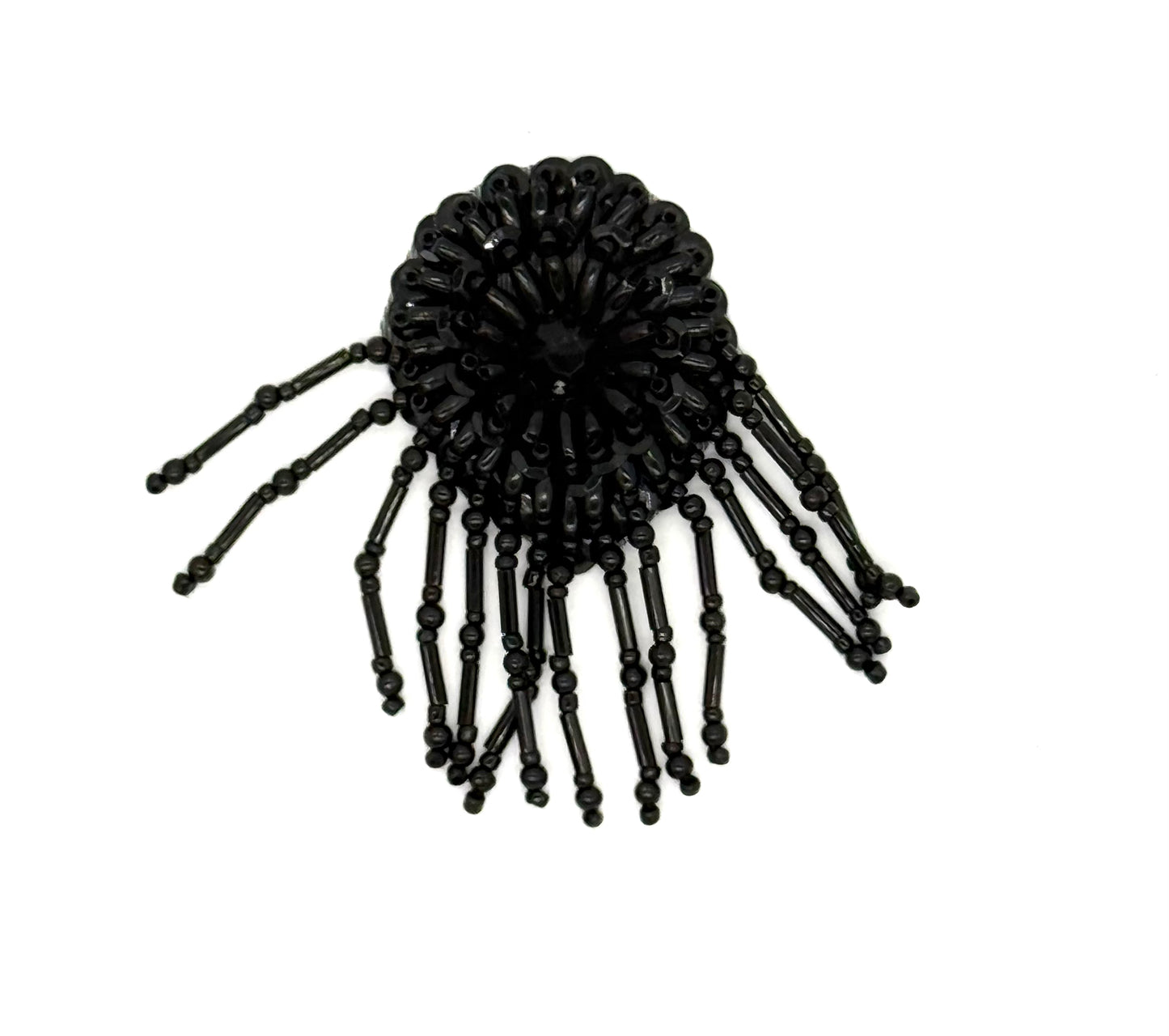 Hombrera - Cuentas negras 3" x 2"
