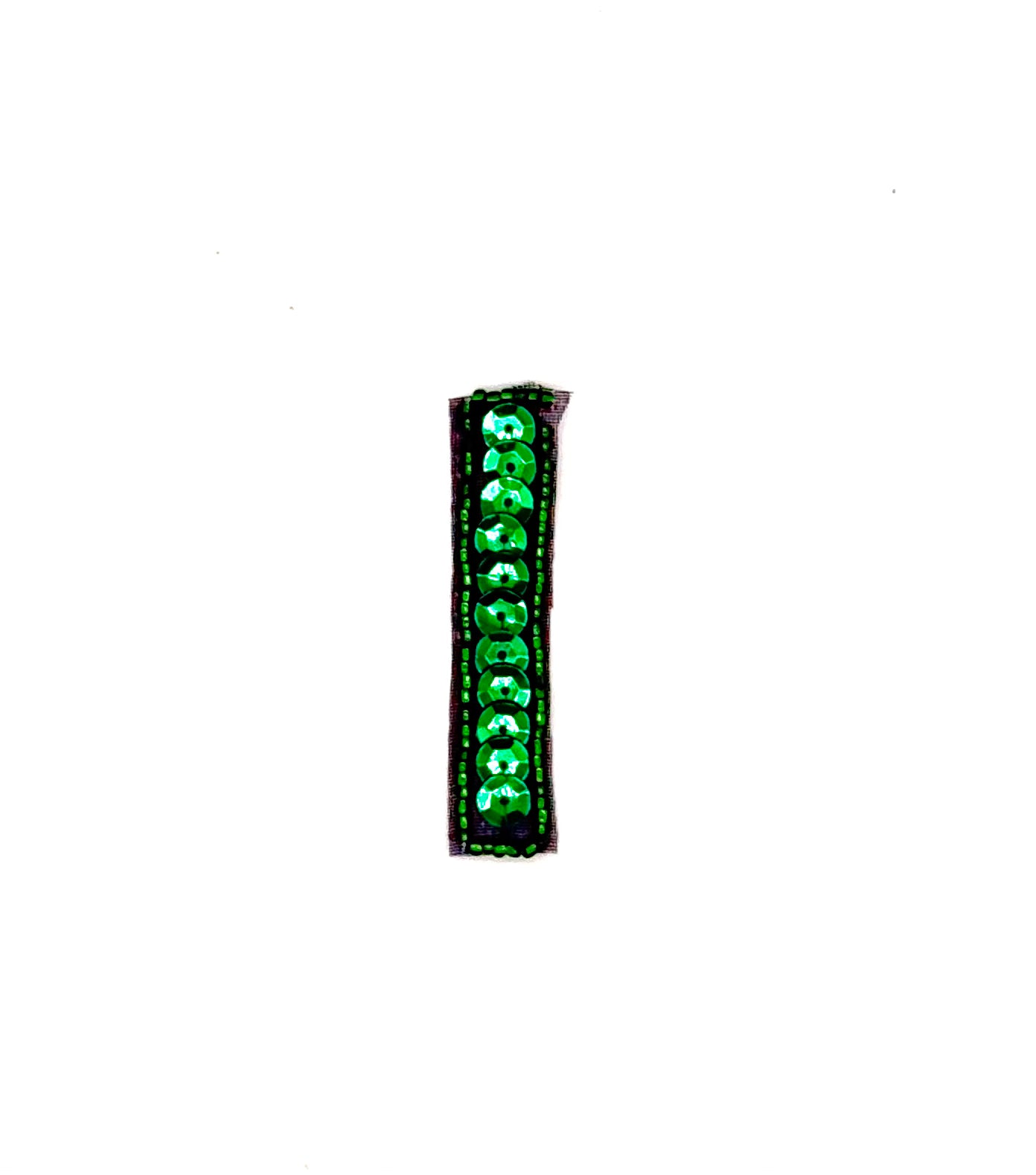 2.25” Letter i Appliqué - Green Sequins/Beads