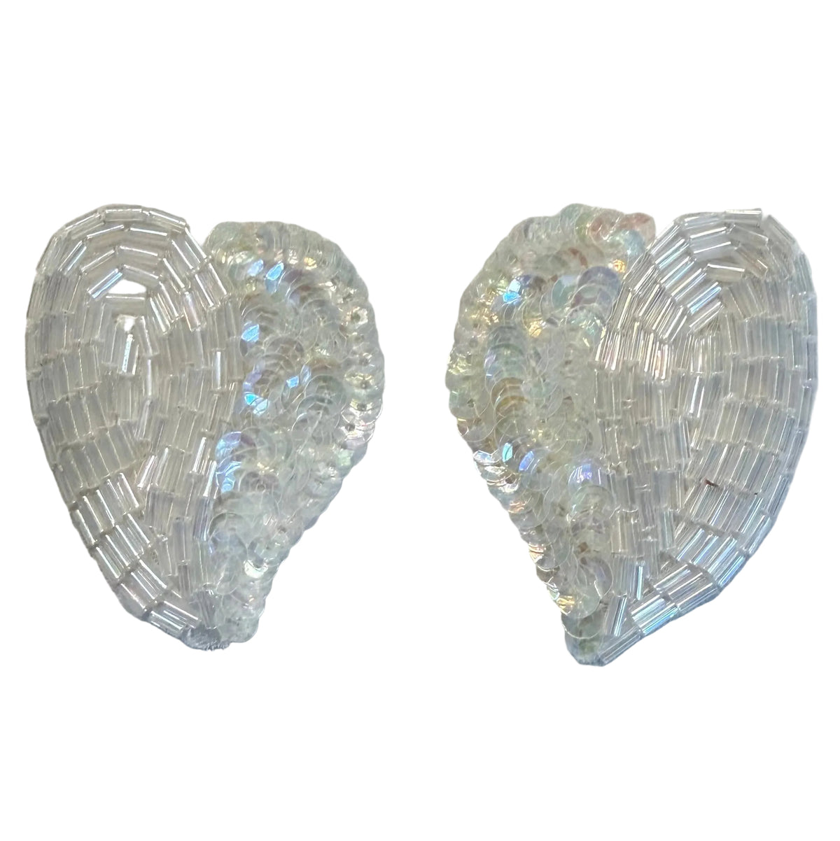 Par de hojas con lentejuelas iridiscentes y cuentas de 5,08 cm x 5,08 cm