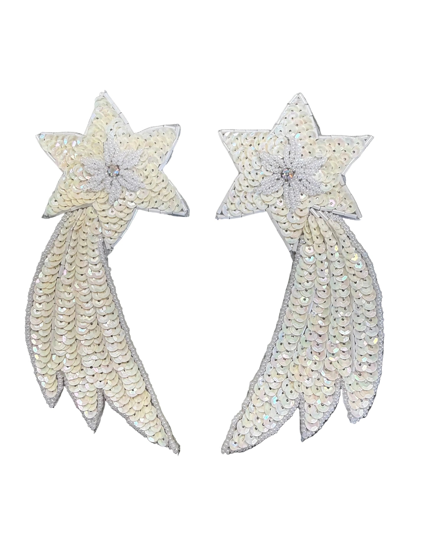 A pair of shooting star appliqués.