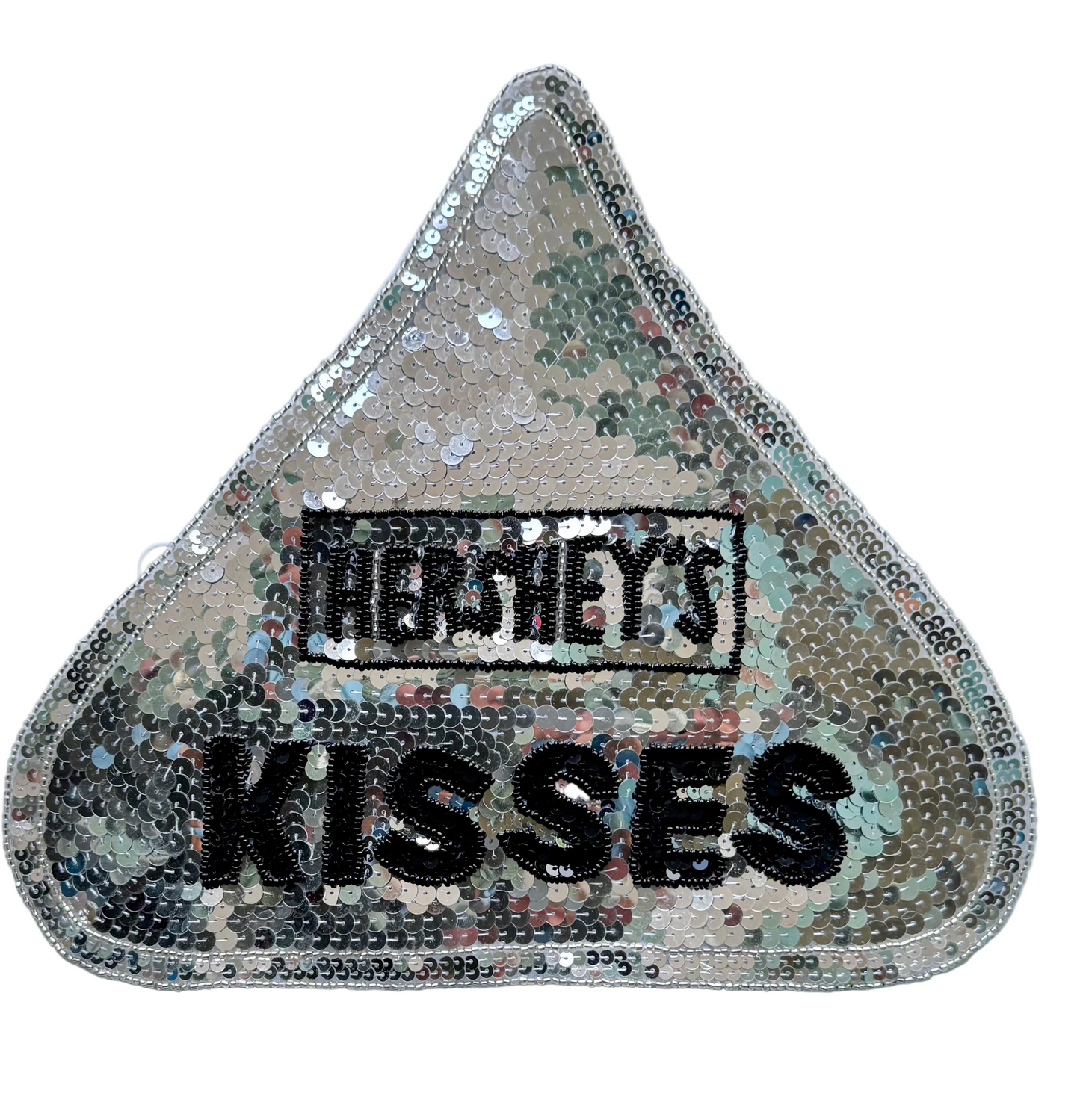 Vintage Kisses -Silver/Black Sequins - Glass Beads 11" x 9.5"