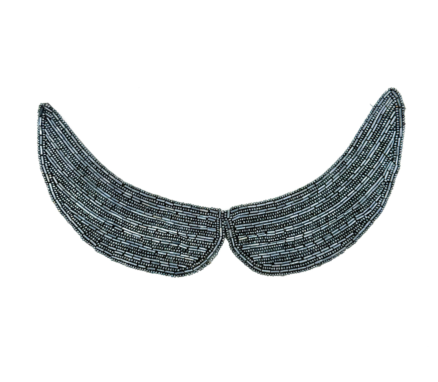 Collar de cuentas gunmetal de diseñador 11.5” x 5.5”
