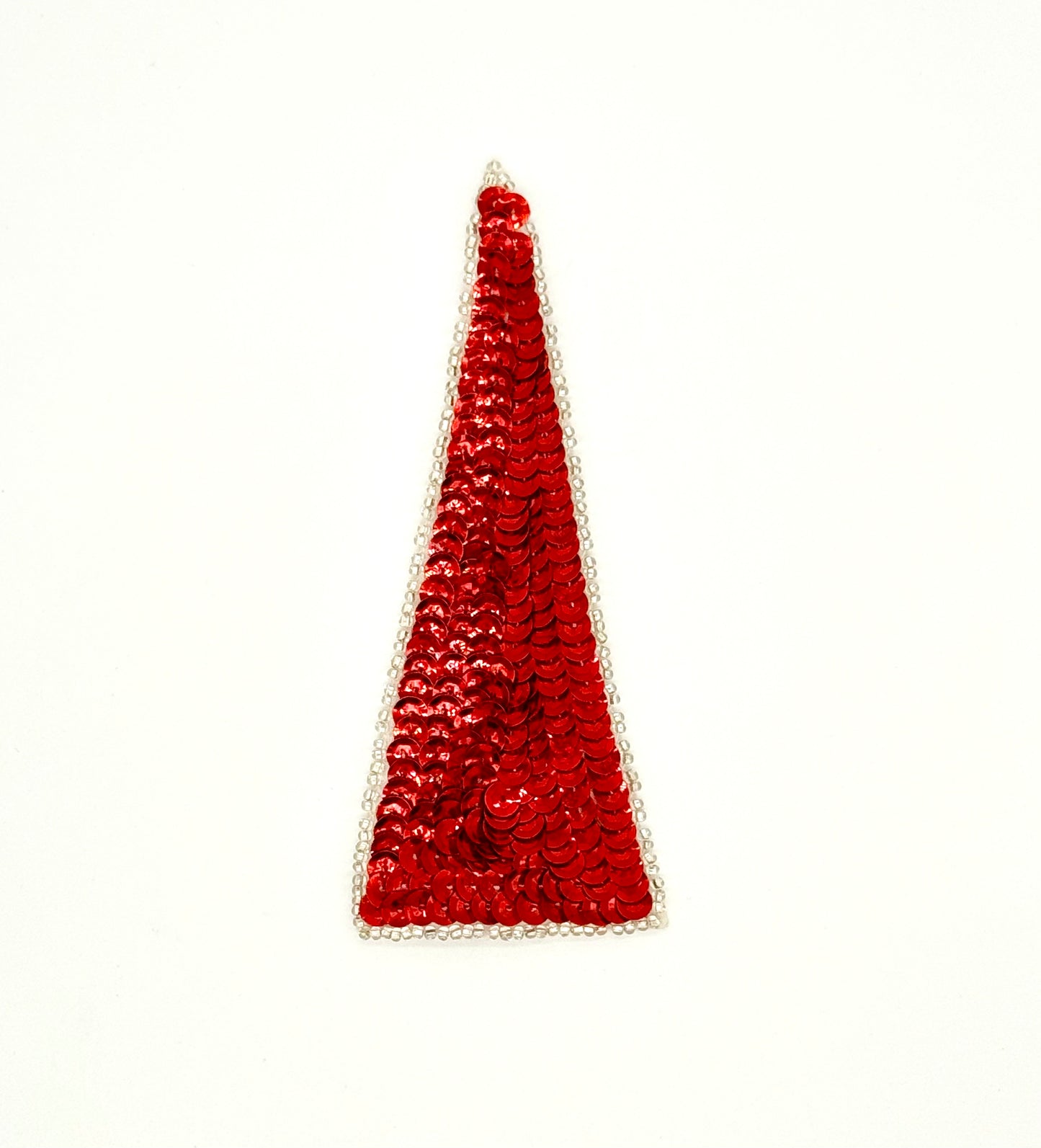 Design Motif Triangle - Choice of Color Sequins - Silver Beaded Trim 5" x 2"