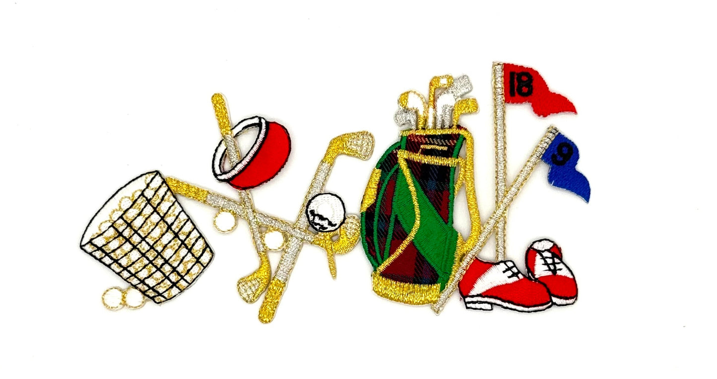 Golf Equipment Embroidered Iron-on 6.5' x 3.5"