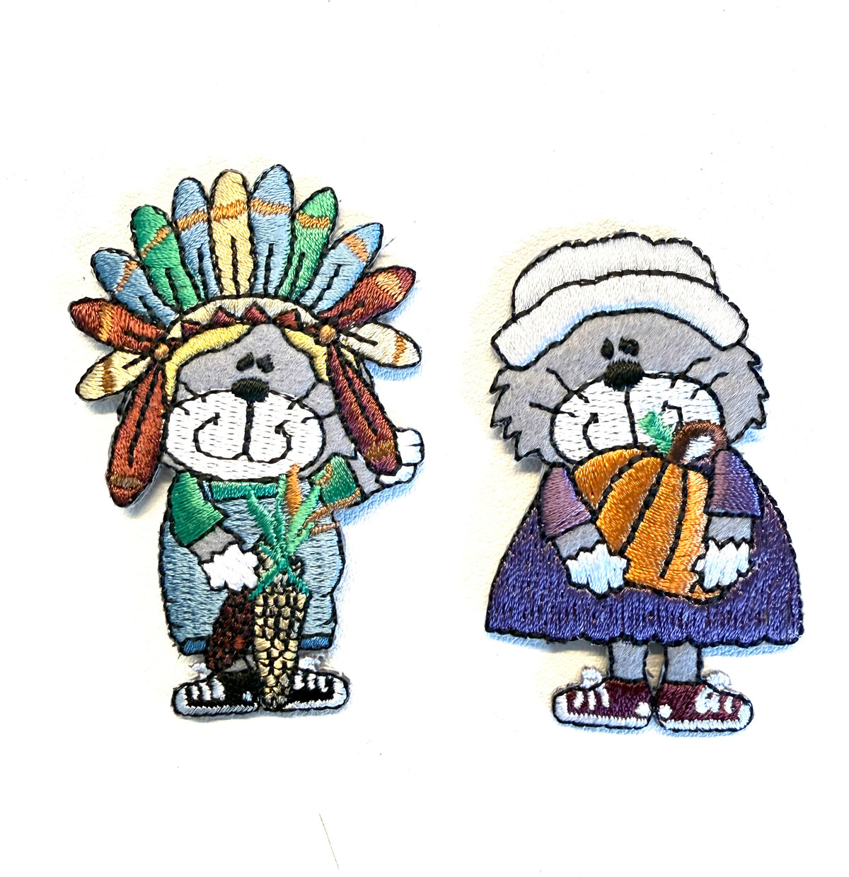 Thanksgiving Kitten Appliqué Pair – Kitten with Corn & Kitten with Pumpkin
