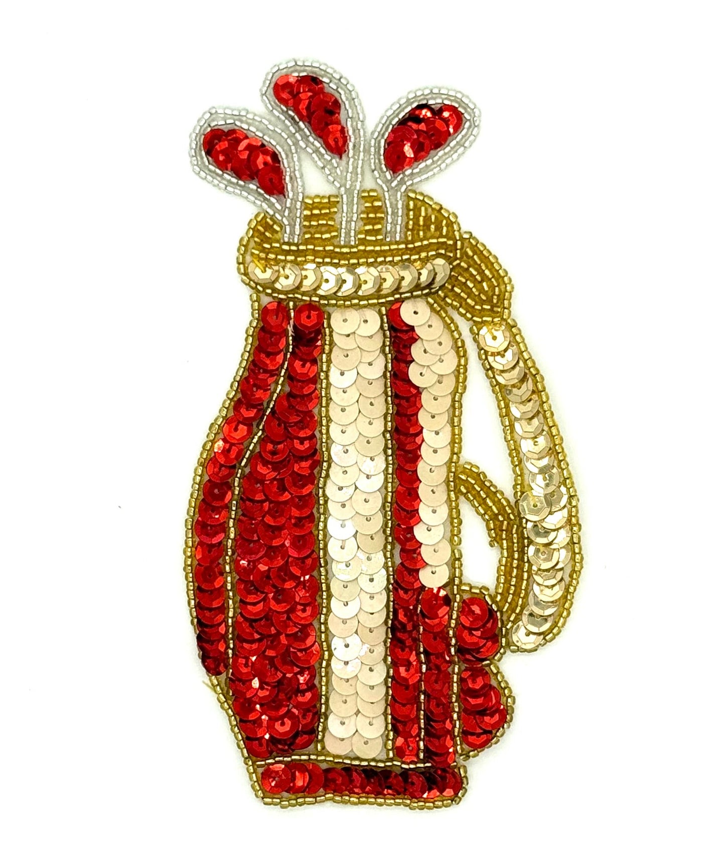 Golf Bag - Choice of Sequins - Silver/Gold Beads 6" x 3.5"