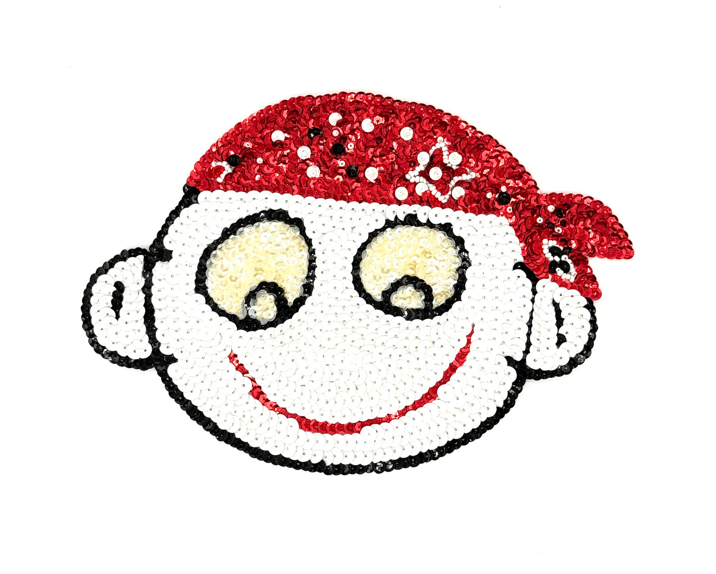 Cartoon Pirate White Sequin Face 8.25” x 5.5”