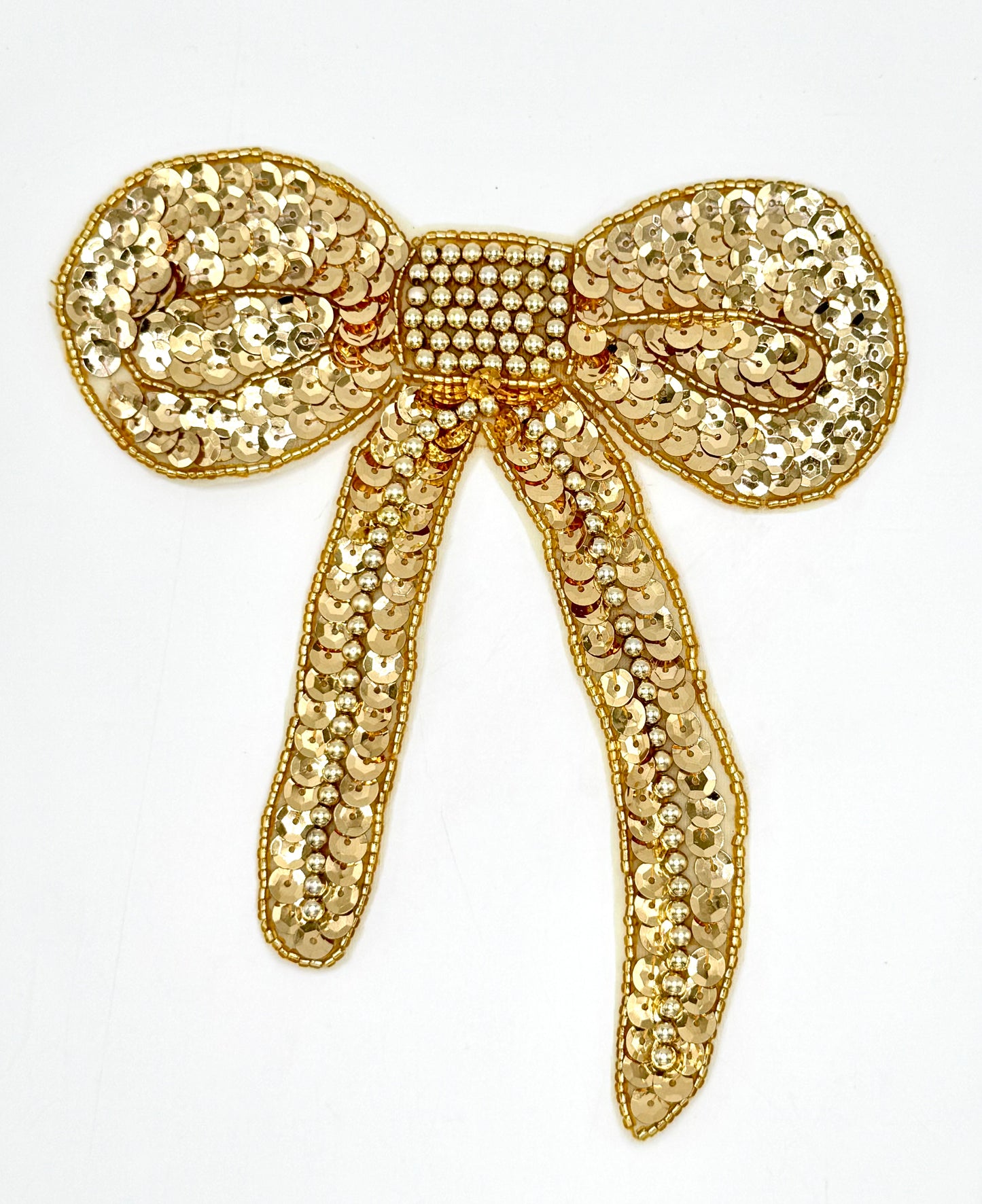 Bow with Gold Sequins and Beads 6.25" x 5.5"