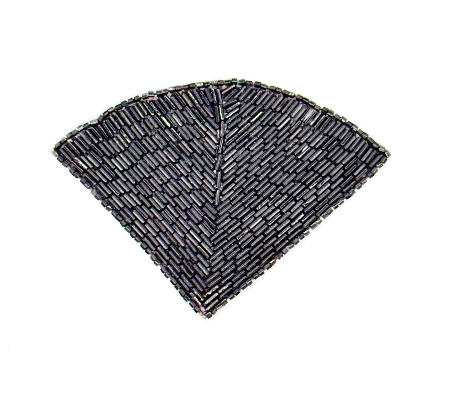 Designer Motif Fan Shape with Black Beads 5”x 3.5”