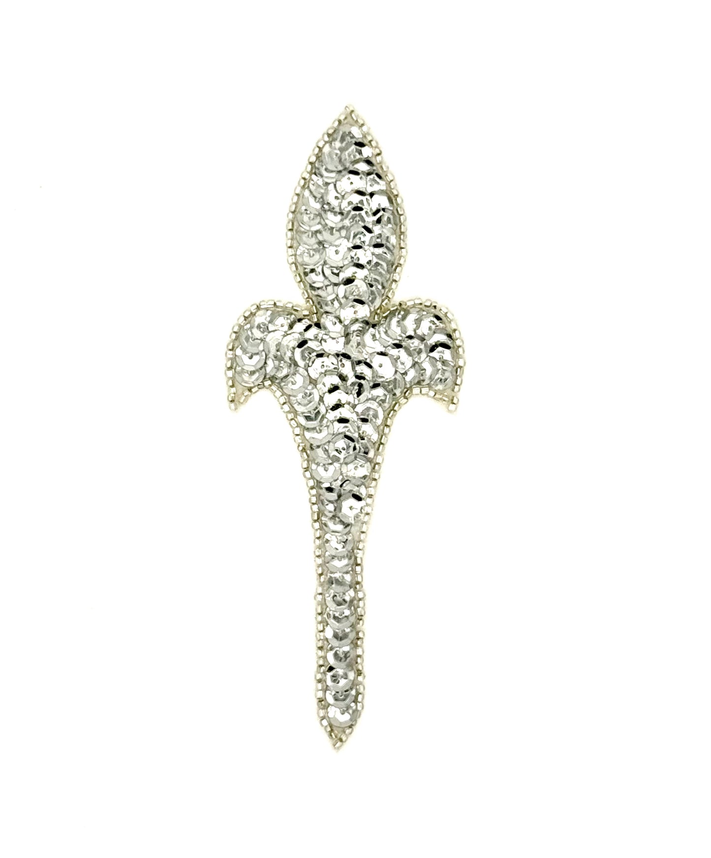Designer Motif with Silver Sequins and Beads 5”x 2”