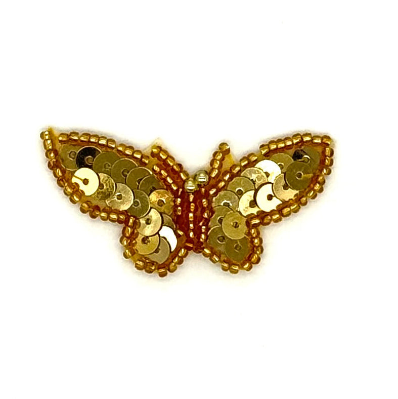 Mariposa - Lentejuelas Doradas - Cuentas Doradas 2" x 1.25"