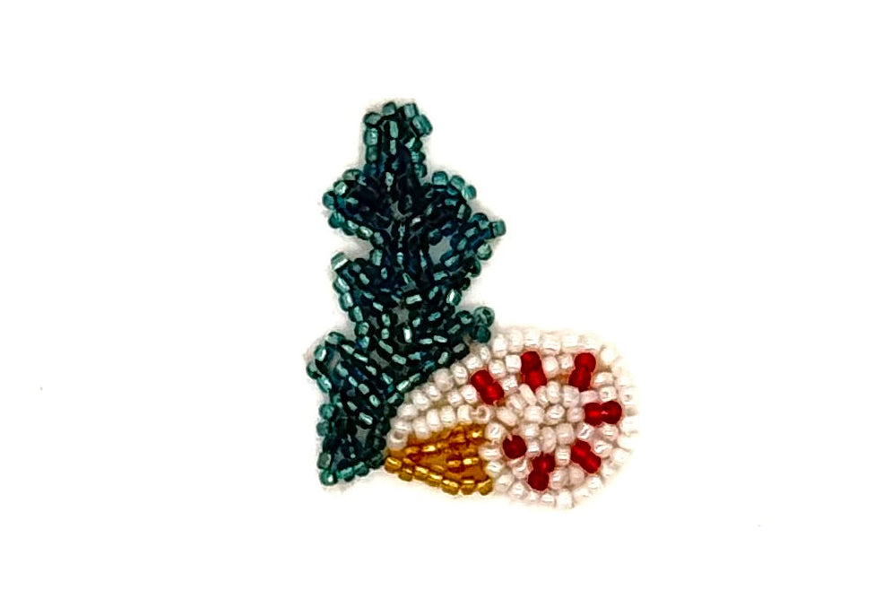 Alga marina con conchas y cuentas de 2.5" x 2.5"