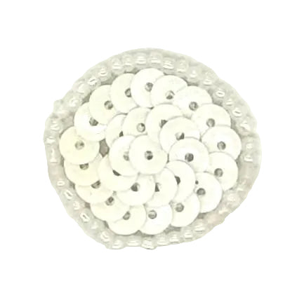 Lentejuelas planas blancas puras de lunares 1"