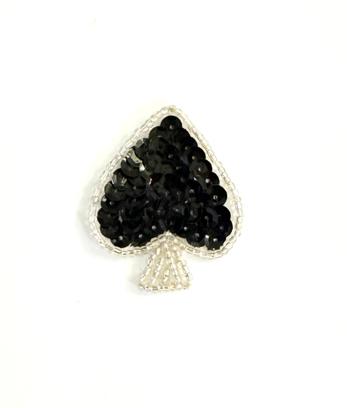 Pica con lentejuelas negras - Cuentas plateadas 4,45 cm x 3,81 cm