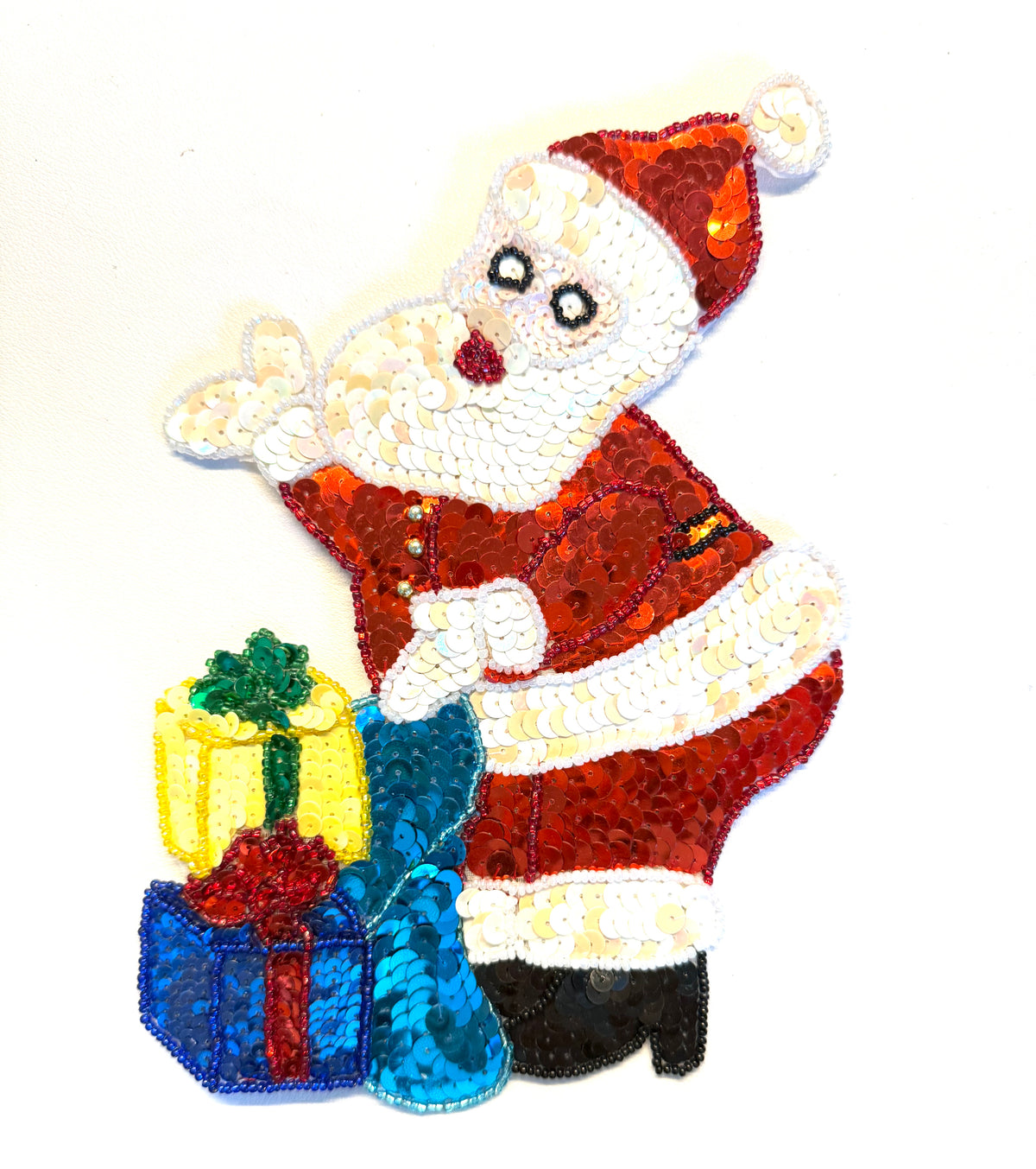 Santa with Presents Sequin Appliqué, 9" x 6"